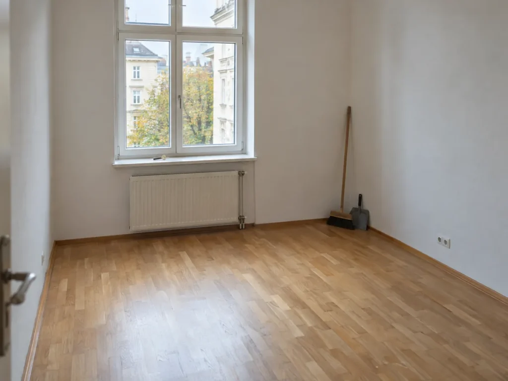 Besenreine, leere Wohnung nach der Räumung, Symbolbild